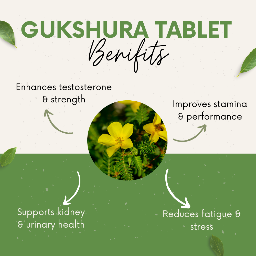 Vinamrit Gokshura Tablets 1000 mg | Ayurvedic Energy & Strength Support | 60% Saponins | Tribulus Terrestris for Men & Women | 60 Vegetarian Tablets