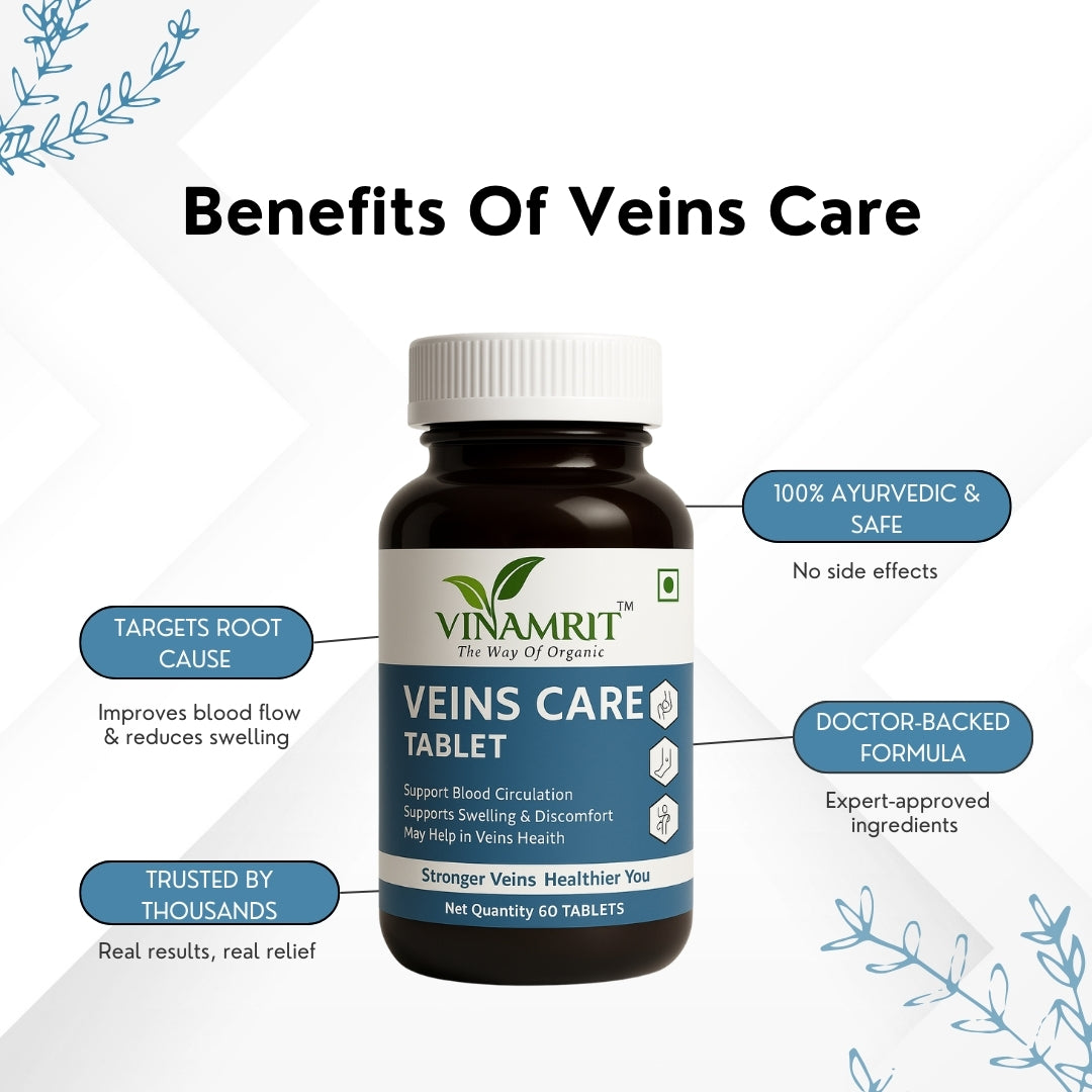 Vinamrit Varicose Veins Care Tablet: Ayurvedic Solution for Varicose Veins & Spider Veins | 30Tablets