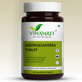 Vinamrit Ashwagandha Tablets – 1000 mg Pure Root Extract | 60 Tablets | Daily Wellness & Balance Support