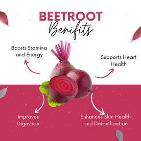 Vinamrit Beetroot Powder | 100% Pure & Organic| Boosts Energy, Stamina & Blood Circulation | 100g Pack | Plant-Based Superfood for Smoothies, Juices & Skincare
