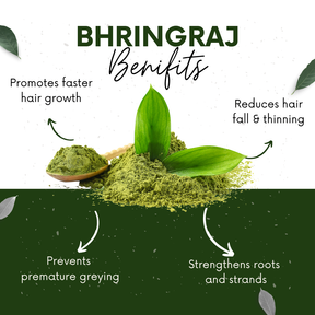 Vinamrit Bhringraj Powder | 100% Pure & Organic| Promotes Hair Growth, Strength & Scalp Health | 100g Pack | Ayurvedic Herbal Powder for Strong & Healthy Hair