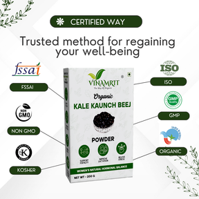 Vinamrit Kale Kaunch Beej Powder | 100% Pure & Natural | Traditional Ayurvedic Herb for Vitality & Wellness | 100g Pack
