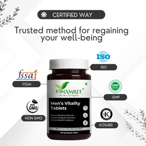 Vinamrit Men’s Vitality Tablet Shilajit & Gokshura | 60 Tablets for Strength, Stamina & Natural Testosterone Support 60 Tablets