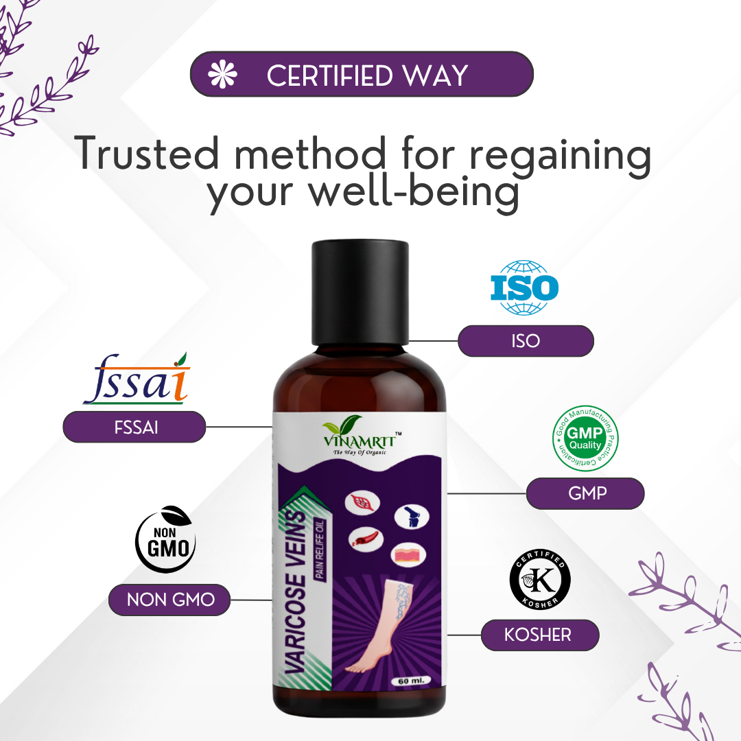 Vinamrit Varicose Veins Oil | Herbal Massage Oil Blend | 60ml