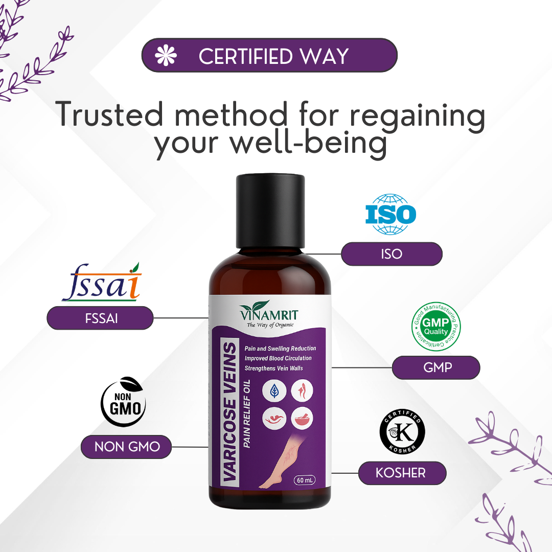 Varicose Veins Pain Relief Oil – 60 ml | Pain & Swelling Reduction