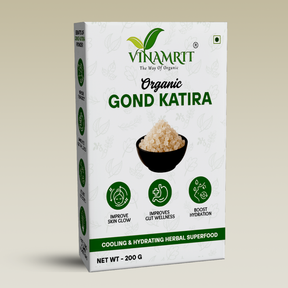 Vinamrit Gond Katira (Tragacanth Gum) | 100% Pure & Natural | Traditional Ayurvedic Resin for Cooling & Refreshing Recipes | 100g Pack