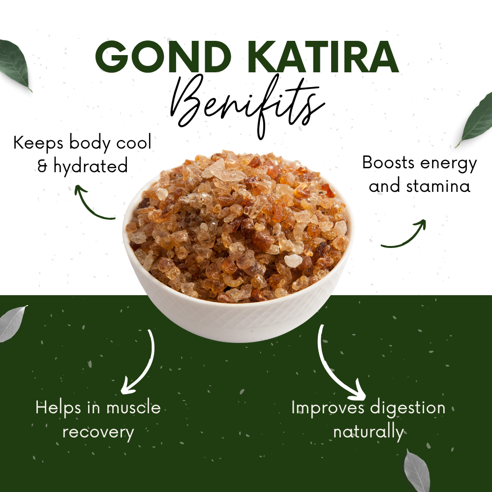 Vinamrit Gond Katira (Tragacanth Gum) | 100% Pure & Natural | Traditional Ayurvedic Resin for Cooling & Refreshing Recipes | 100g Pack