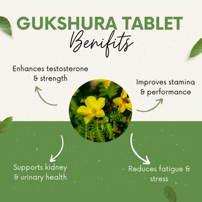 Vinamrit Gokshura Tablets 1000 mg | Ayurvedic Energy & Strength Support | 60% Saponins | Tribulus Terrestris for Men & Women | 60 Vegetarian Tablets
