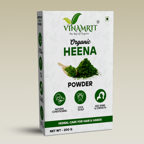 Vinamrit Henna Powder | 100% Pure & Organic| Traditional Ayurvedic Herb for Natural Hair Coloring & Care | 100g Pack