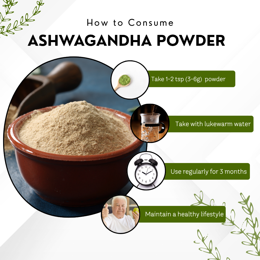 Vinamrit Ashwagandha Powder | 100% Pure & Natural Root Powder | Ayurvedic Adaptogenic Herb for Daily Wellness & Vitality | 100g Pack