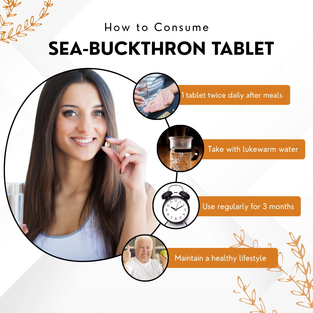 Vinamrit Sea Buckthorn Capsules | Herbal Supplement | 60 Veg Capsules