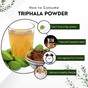 Vinamrit Triphala Powder | 100% Pure & Organic Herbal Blend | Traditional Ayurvedic Combination of Amalaki, Haritaki & Bibhitaki | 100g Pack