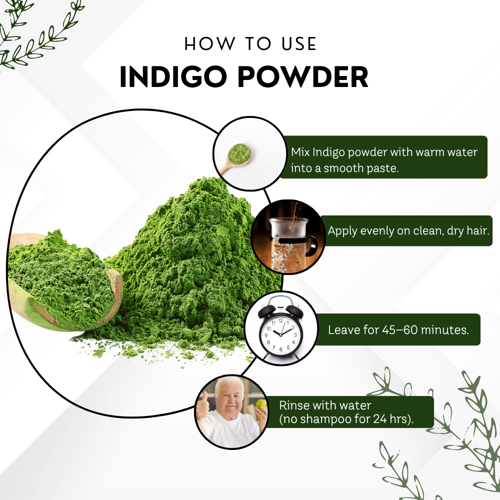 Vinamrit Indigo Powder | 100% Pure & Organic| Traditional Ayurvedic Herb for Natural Hair Care & Coloring | 100g Pack