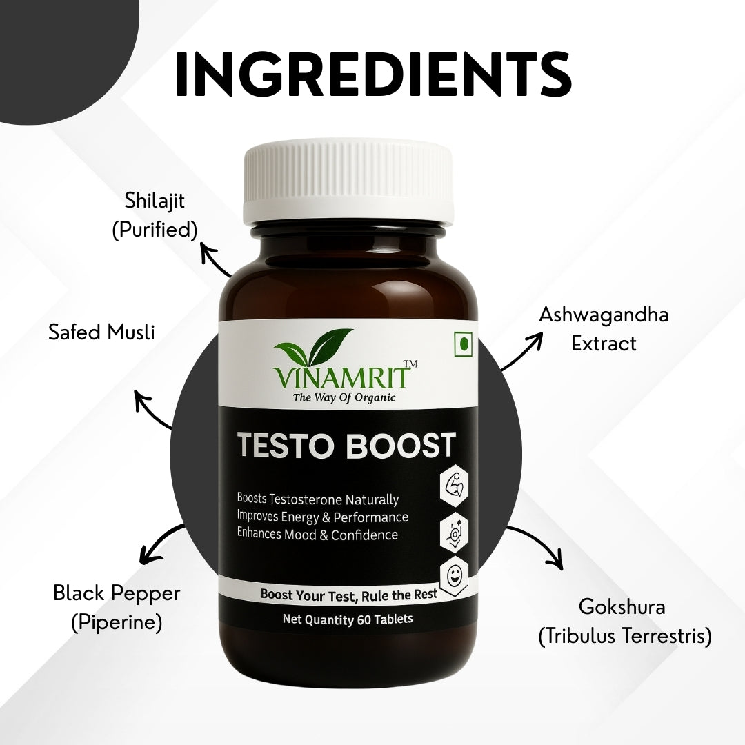 Vinamrit Shilajit 60 Capsules – Premium Ayurvedic Supplement for Men’s Wellness