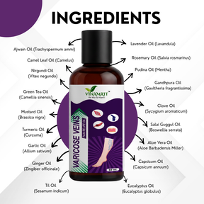Varicose Veins Pain Relief Oil – 60 ml | Pain & Swelling Reduction