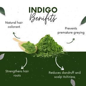 Vinamrit Indigo Powder | 100% Pure & Organic| Traditional Ayurvedic Herb for Natural Hair Care & Coloring | 100g Pack