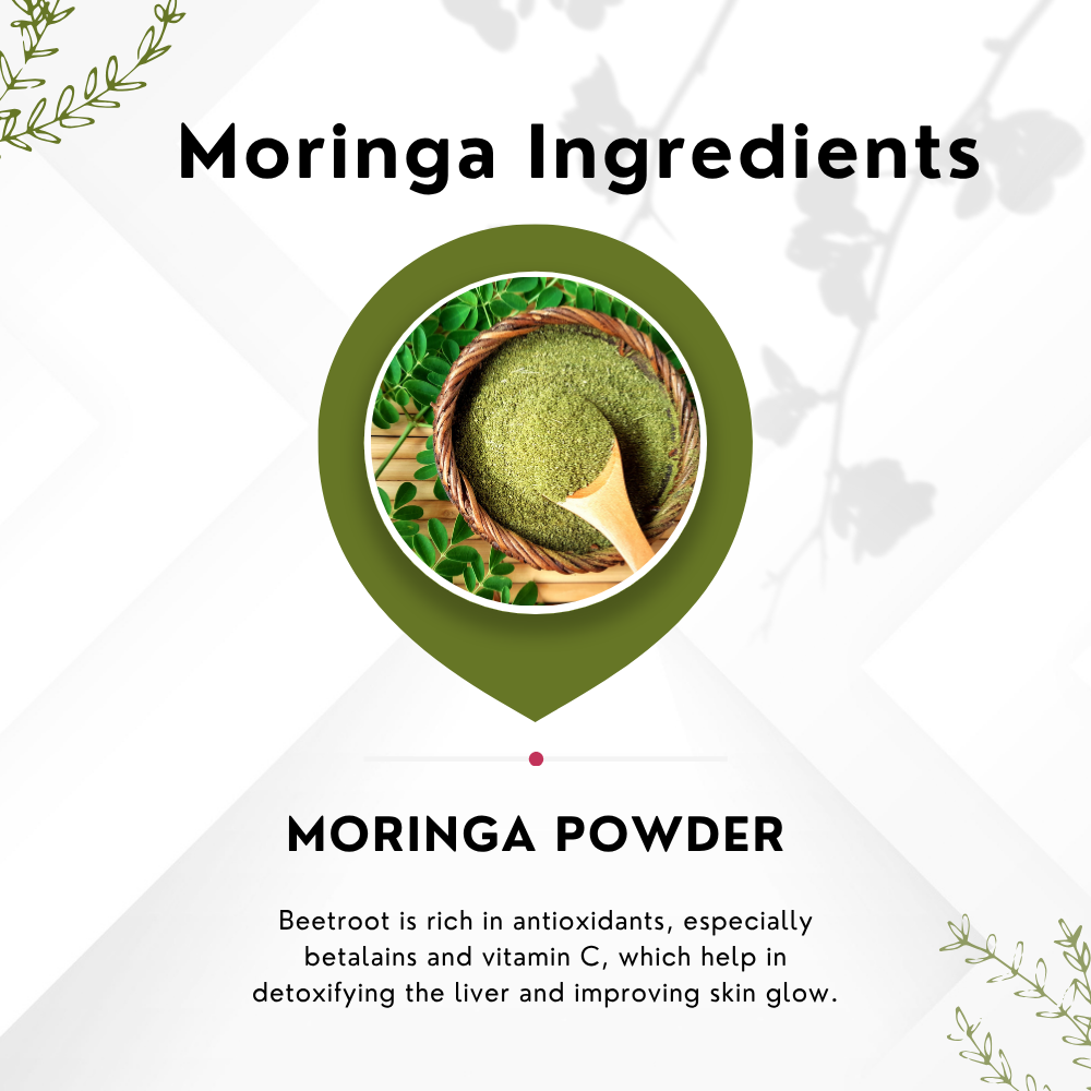 Vinamrit Moringa Powder | 100% Pure & Organic| Rich in Vitamins, Calcium & Antioxidants | Supports Immunity, Energy & Detox | 100g Pack | Ayurvedic Superfood for Juices, Smoothies & Wellness