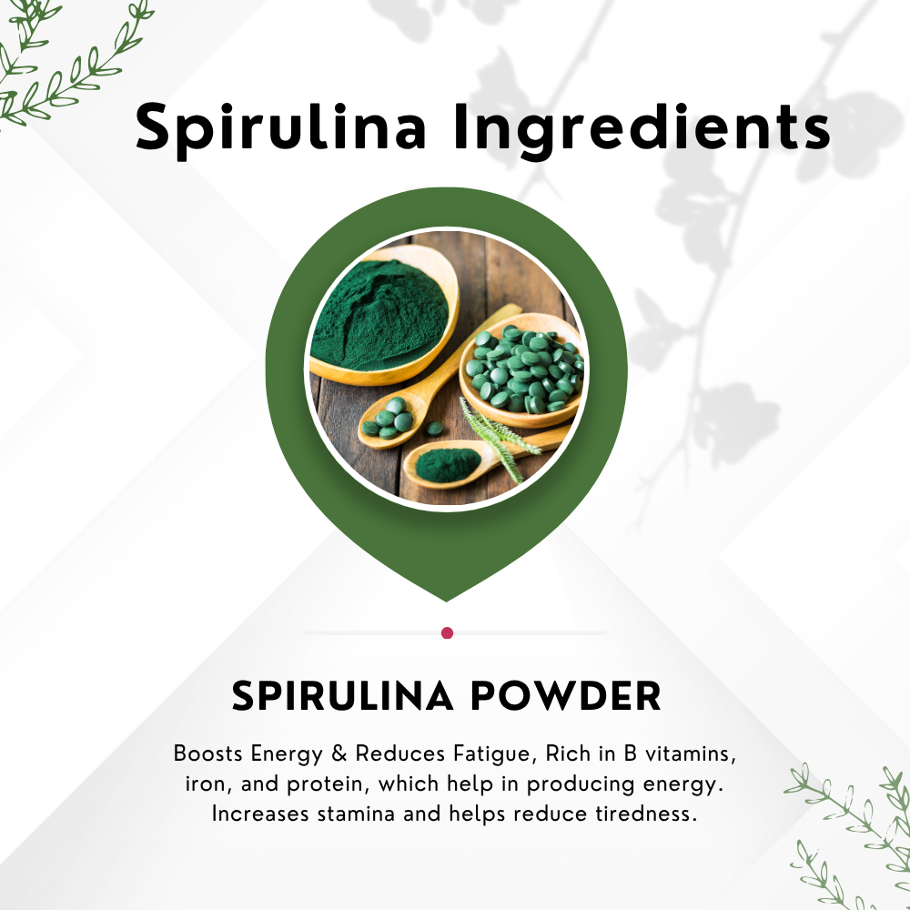 Vinamrit Spirulina Powder | 100% Pure & Organic| Plant-Based Protein & Iron | Boosts Immunity, Energy & Detox | 100g Pack | Superfood for Smoothies, Juices & Fitness