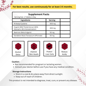 Vinamrit Liver Detox Tablets | Ayurvedic Herbal Supplement with Milk Thistle & NAC | Herbal Blend for Liver Cleanse & Daily Wellness | 60 Tablets