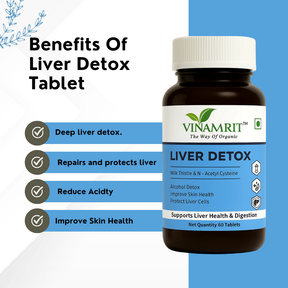 Vinamrit Milk Thistle Liver Detox Supplement | Fatty Liver Care & Digestive Enzymes 60 Tablets