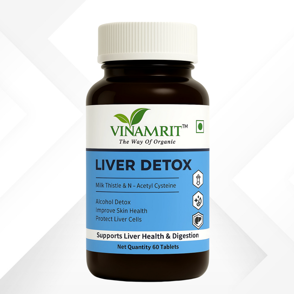 Vinamrit Milk Thistle Liver Detox Supplement | Fatty Liver Care & Digestive Enzymes 60 Tablets