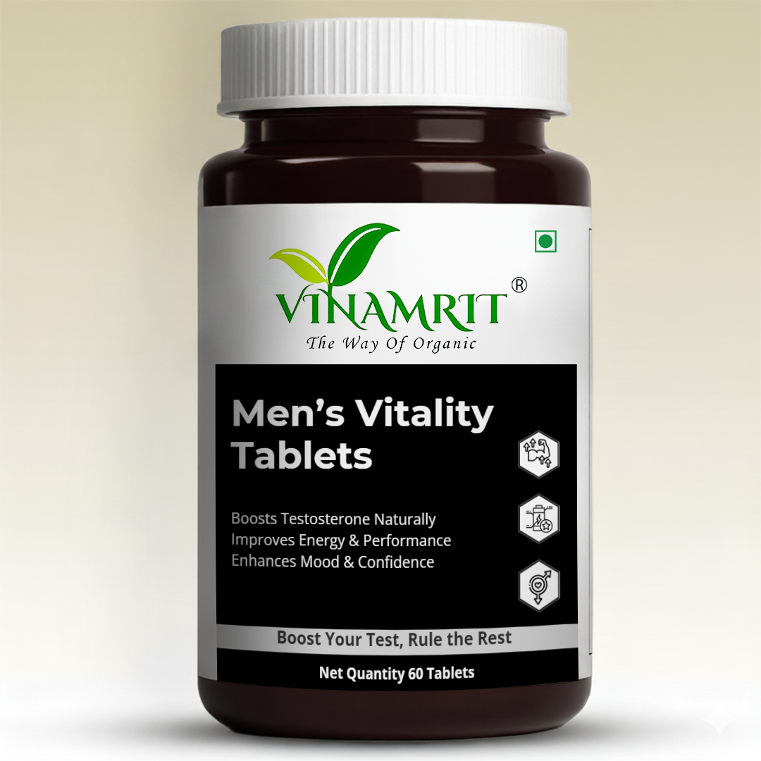 Vinamrit Men’s Vitality Tablet Shilajit & Gokshura | 60 Tablets for Strength, Stamina & Natural Testosterone Support 60 Tablets