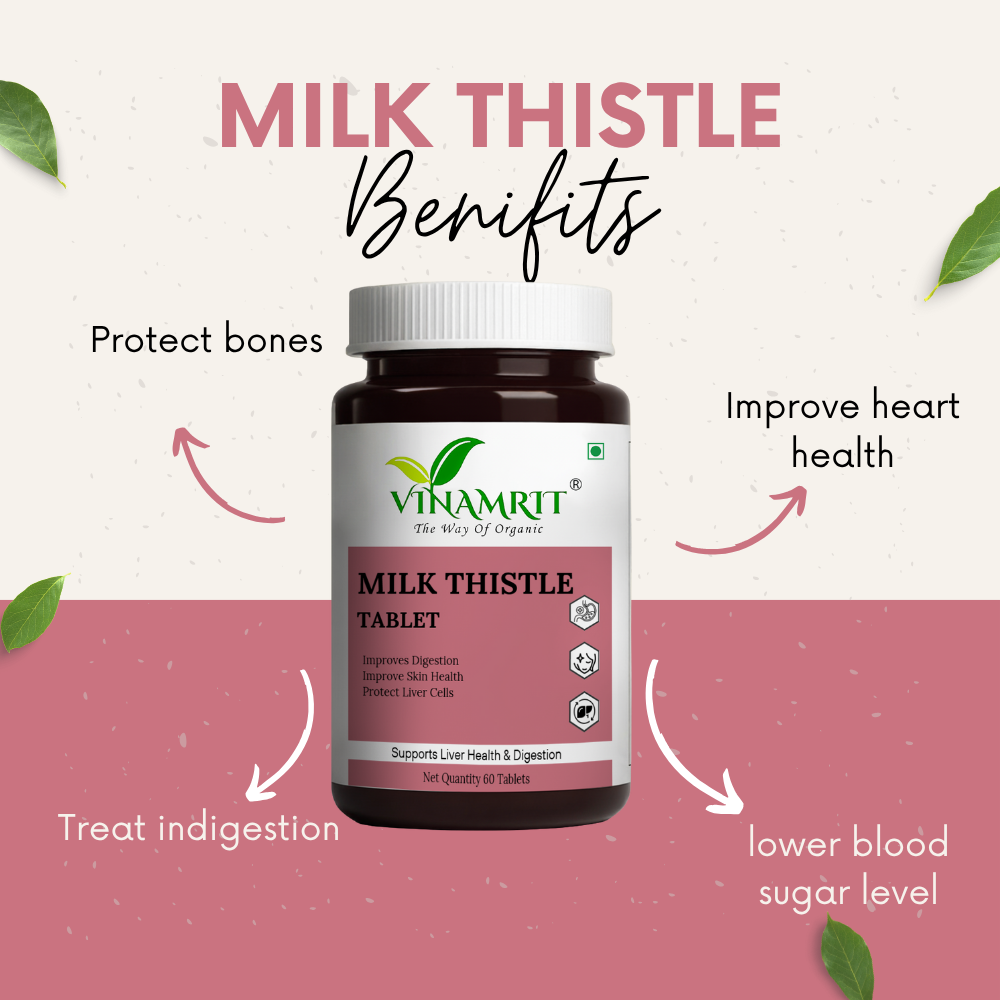 Vinamrit Milk Thistle Tablets | Herbal Extract Tablets | 60