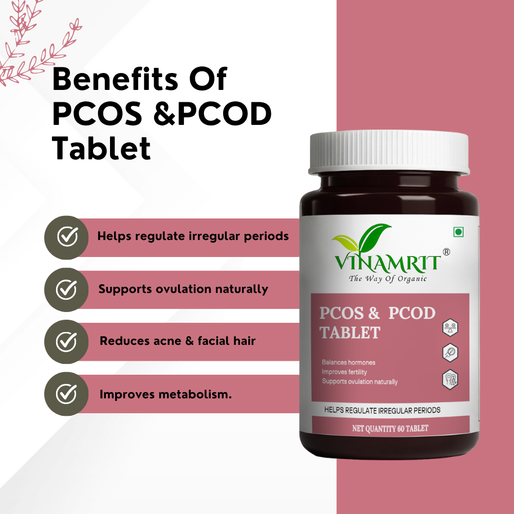 Vinamrit PCOS Balance Tablets | Ayurvedic Herbal Supplement for Women’s Wellness & Hormonal Support | Plant-Based Formula | 60 Tablets