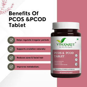 Vinamrit PCOS Balance Tablets | Ayurvedic Herbal Supplement for Women’s Wellness & Hormonal Support | Plant-Based Formula | 60 Tablets