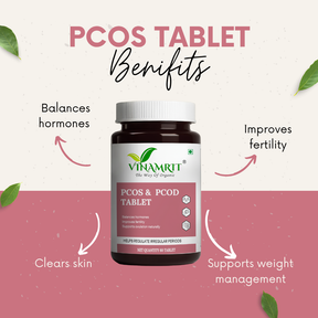 Vinamrit PCOS Balance Tablets | Ayurvedic Herbal Supplement for Women’s Wellness & Hormonal Support | Plant-Based Formula | 60 Tablets