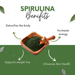 Vinamrit Spirulina Powder | 100% Pure & Organic| Plant-Based Protein & Iron | Boosts Immunity, Energy & Detox | 100g Pack | Superfood for Smoothies, Juices & Fitness