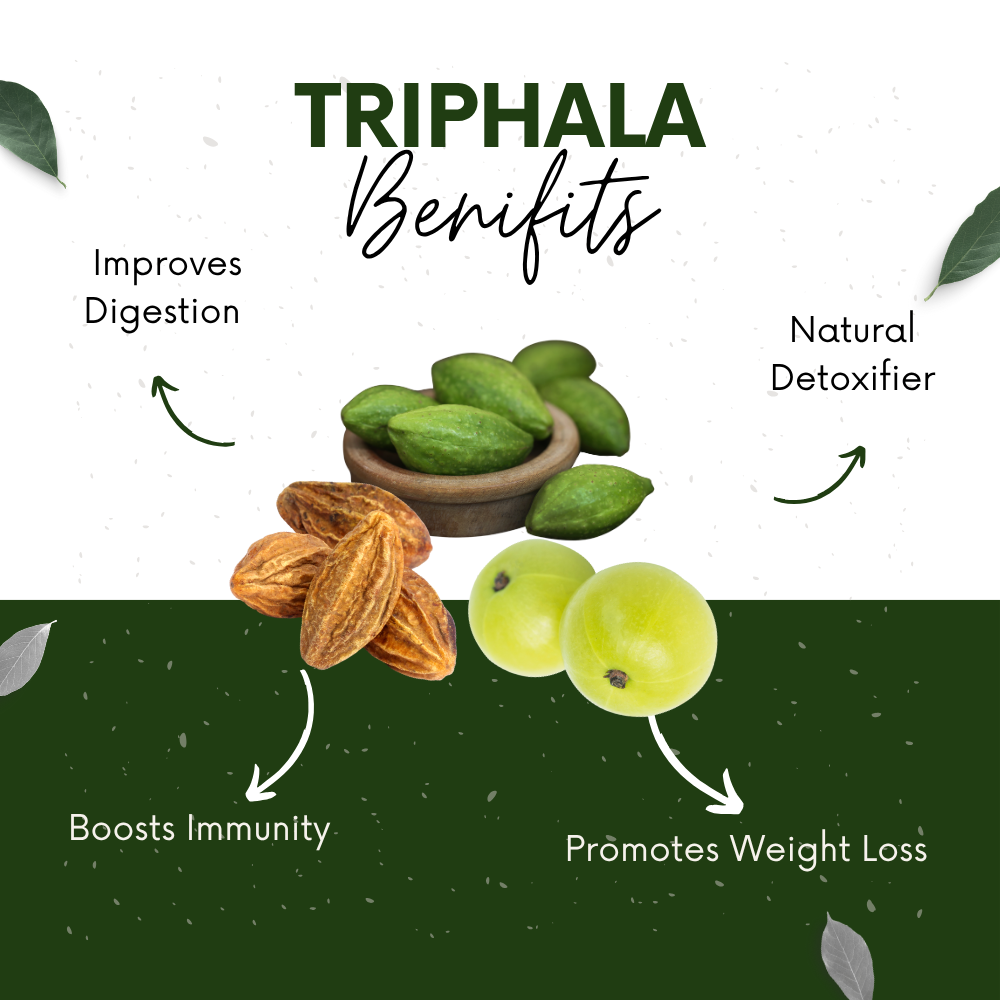 Vinamrit Triphala Powder | 100% Pure & Organic Herbal Blend | Traditional Ayurvedic Combination of Amalaki, Haritaki & Bibhitaki | 100g Pack