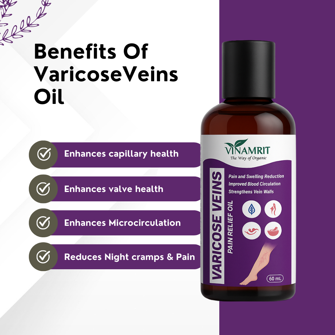 Varicose Veins Pain Relief Oil – 60 ml | Pain & Swelling Reduction