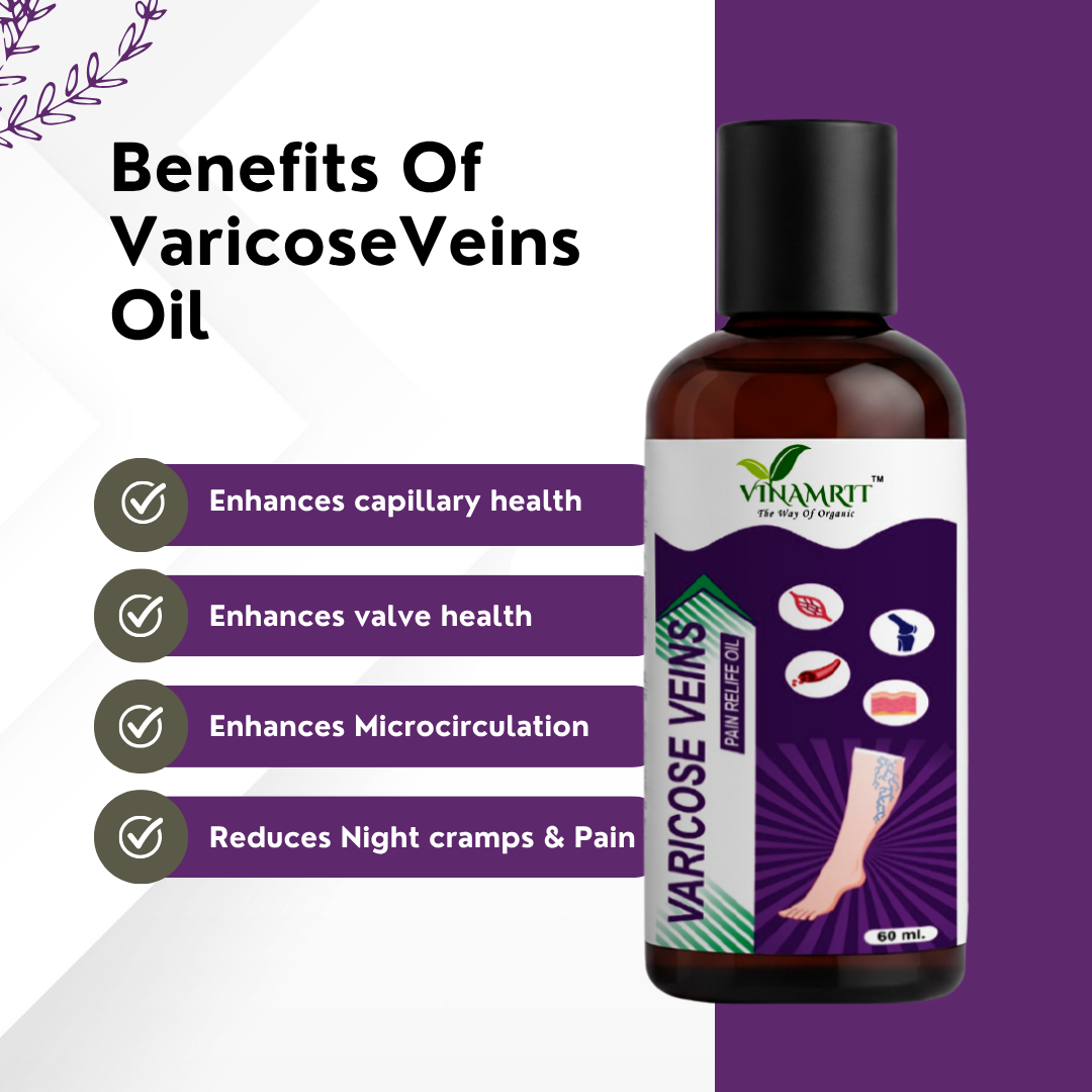 Vinamrit Varicose Veins Oil | Herbal Massage Oil Blend | 60ml