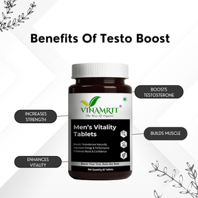 Vinamrit Men’s Vitality Tablet Shilajit & Gokshura | 60 Tablets for Strength, Stamina & Natural Testosterone Support 60 Tablets