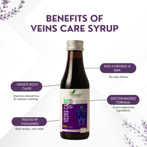 Vinamrit Veins Care Syrup – 200ml | Ayurvedic Herbal Blend | Made for Daily Vein Wellness & Comfort | 100% Natural Ingredients