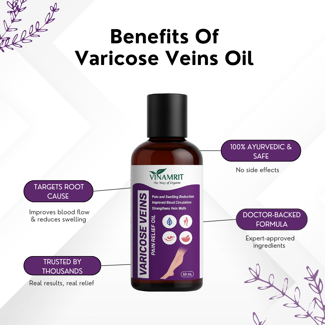 Varicose Veins Pain Relief Oil – 60 ml | Pain & Swelling Reduction