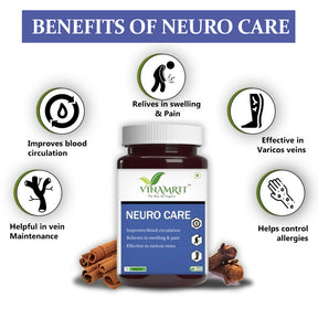 Vinamrit Neuro Care : Ayurvedic Solution for Varicose Veins & Spider Veins | 30 Tablet - VINAMRIT