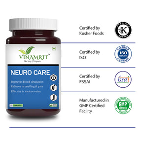 Vinamrit Neuro Care : Ayurvedic Solution for Varicose Veins & Spider Veins | 30 Tablet - VINAMRIT