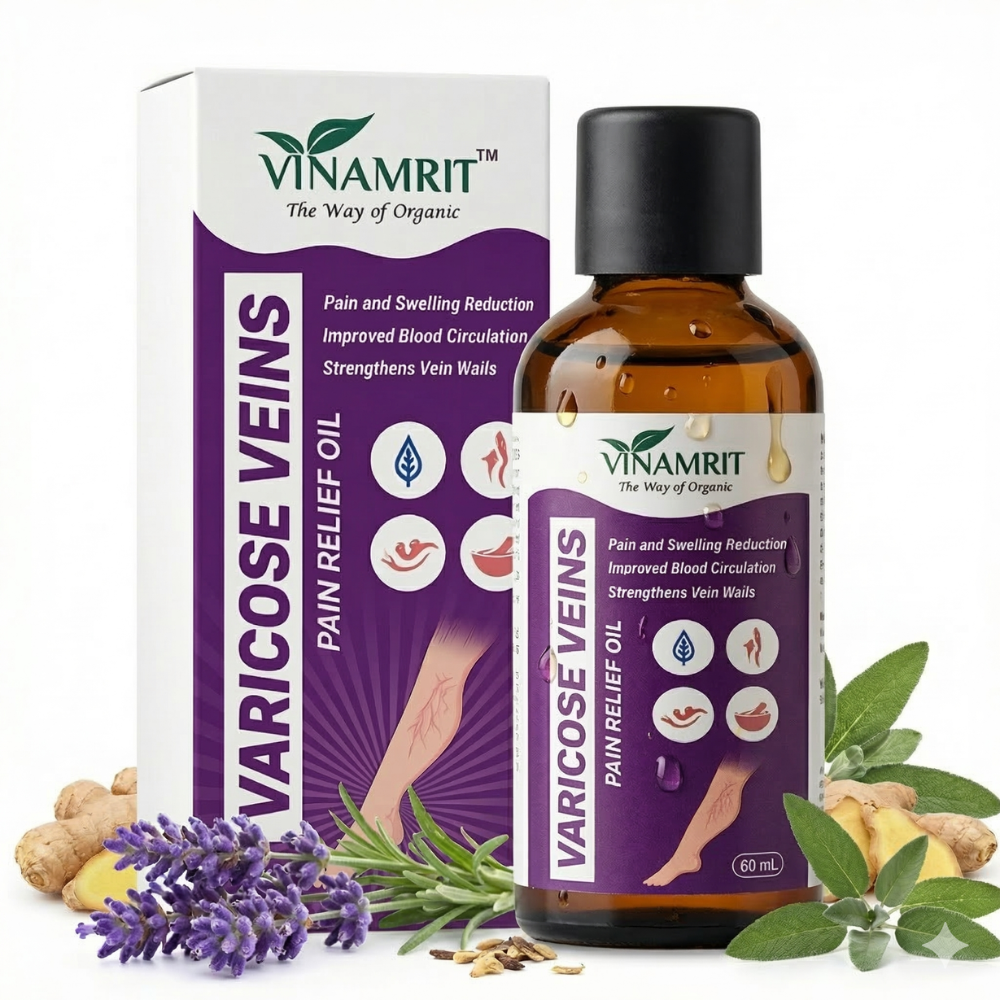 Vinamrit Varicose Veins Oil | Herbal Massage Oil Blend | 60ml
