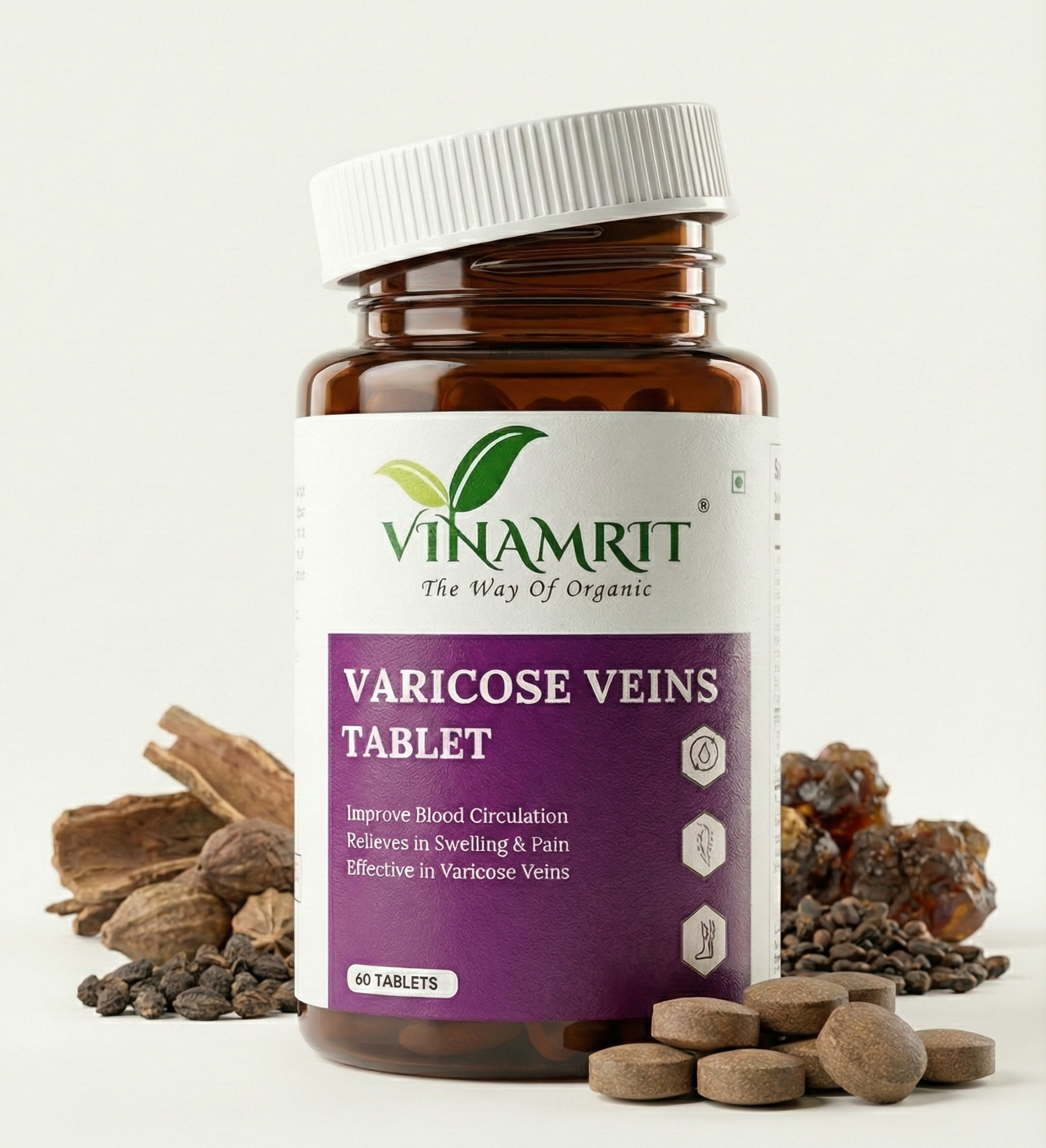 Vinamrit Herbal Leg Wellness Tablets | Ayurvedic Herbal Blend | 60 Tablets