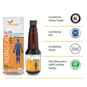 Varicose Veins Care Syrup: Ayurvedic Relief for Varicose Veins | Reduces Cramps, Pain, and Swelling - VINAMRIT