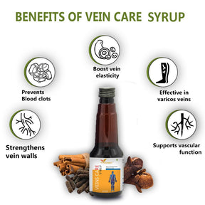 Varicose Veins Care Syrup: Ayurvedic Relief for Varicose Veins | Reduces Cramps, Pain, and Swelling - VINAMRIT