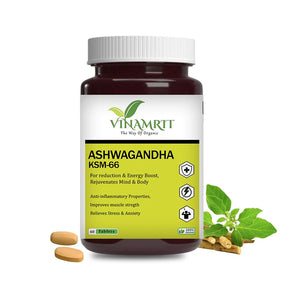 Vinamrit Ashwagandha Tablet 1000 mg | Pure Withania Somnifera Extract – 60 Tablets - VINAMRIT