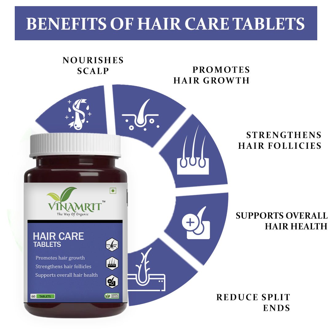 Vinamrit Hair Care Tablet – 100% Natural Ayurvedic Solution for Hair Growth - VINAMRIT