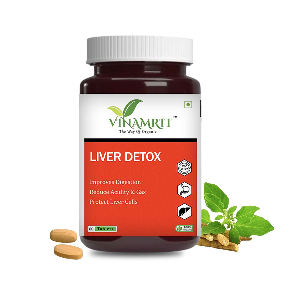 Vinamrit Milk Thistle Liver Detox Supplement | Fatty Liver Care & Digestive Enzymes 60 Tablets - VINAMRIT