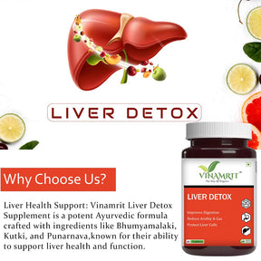 Vinamrit Milk Thistle Liver Detox Supplement | Fatty Liver Care & Digestive Enzymes 60 Tablets - VINAMRIT