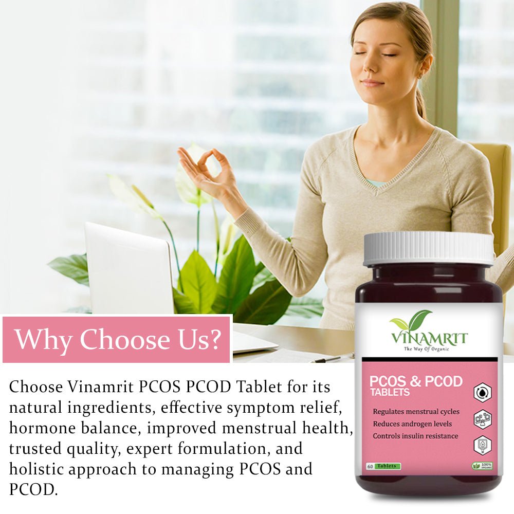 Vinamrit PCOD/PCOS Balance Tablet – Ayurvedic Solution for Hormonal Balance 60 Tablet - VINAMRIT