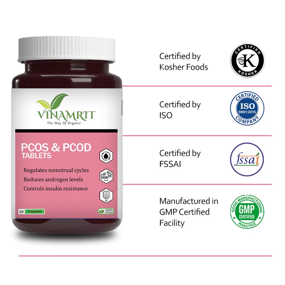 Vinamrit PCOD/PCOS Balance Tablet – Ayurvedic Solution for Hormonal Balance 60 Tablet - VINAMRIT