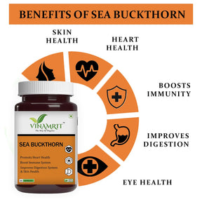 Vinamrit Sea Buckthorn Tablets for Skin, Immunity & Hair Growth – Natural Supplement 60 Tablet - VINAMRIT